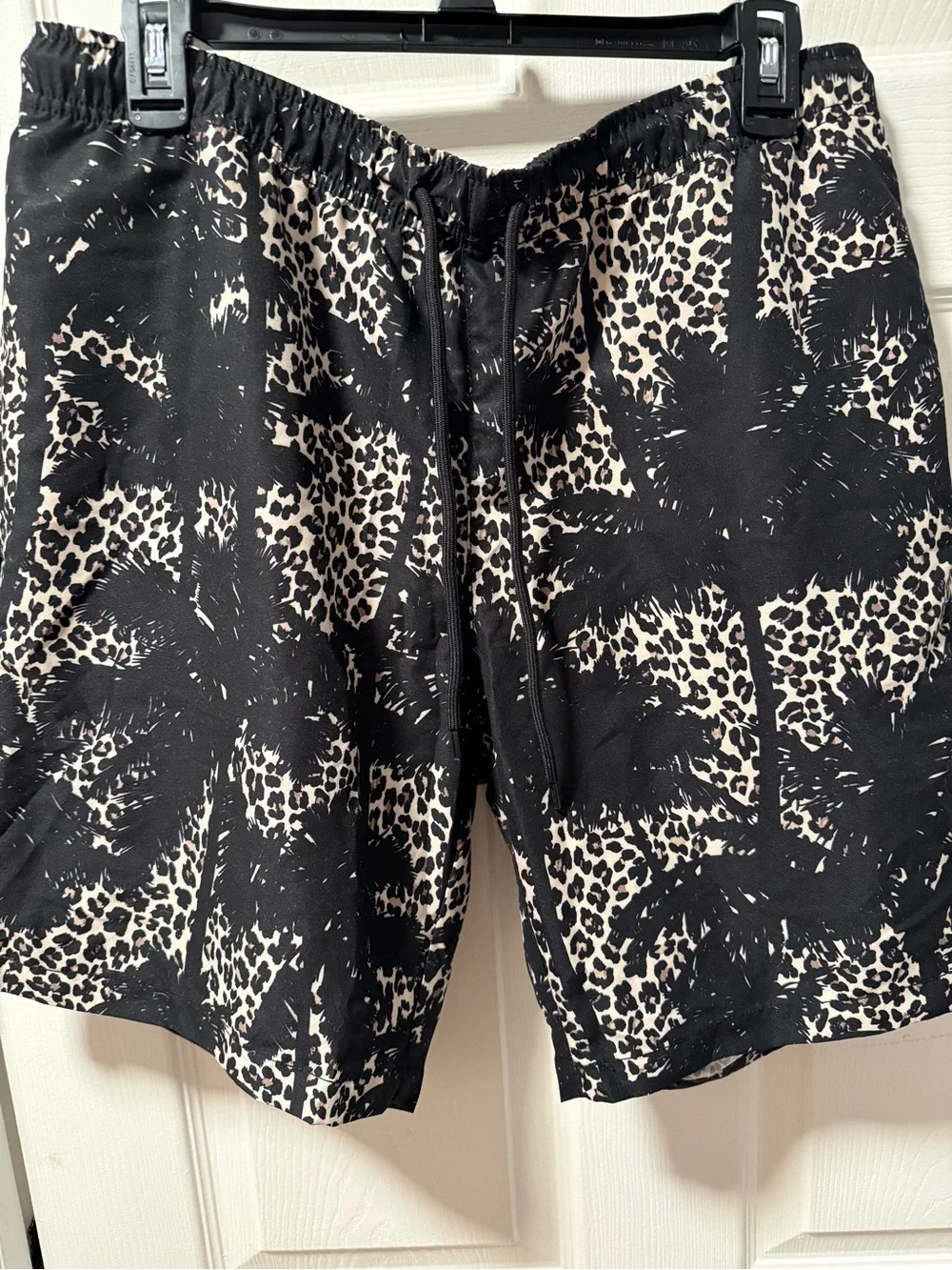 TALLIA Leopard Print Palm tree Swim Shorts